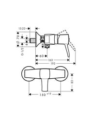 ��������� Hansgrohe Metropol Classic 31360090 ��������� ��� ����, ������������, ����/������