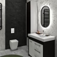 Зеркало Континент Prime Black (450х800) ореольная LED подсветка 6000К, сенсор, рама черная