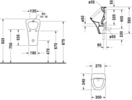 Писсуар DURAVIT DuraStyle 300х340 белый, без мушки, антирязевое покрытие 28043000001