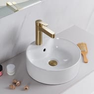 Раковина накладная BelBagno (370x370x130) круглая, с отверстием под смеситель, белая BB1400