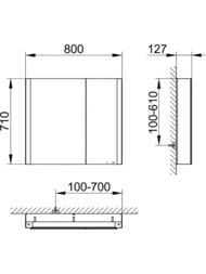 �������-���� Keuco Somaris 800�710�115 ���������,2 ������,������� 14502002200