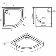 Поддон душевой AM.PM X-Joy Twin Slide (80х80) акриловый белый W88T-205-080W64