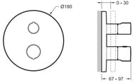 Смеситель Jacob Delafon ROUND E98727-CP/E75386-CP термостатический для душа, встраиваемый, внешняя часть