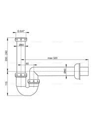 ����� ��������� Alcaplast A80-DN40 ������� � �������� ������ 1 1/2" ��� �����, D40