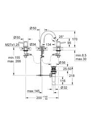 ��������� ��� �������� Grohe BauClassic 20470000 �������������, �� 3 ���������, �/�, ����: ����