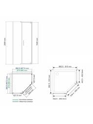 Душевой уголок WasserKRAFT Wiese 900x900x2000 стекло прозрачное/профиль черный 84P11