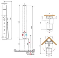 Душевая панель Novellini Cascata 2 223х1763 мм, г/м, термостат, излив, черный CASC2VTE-H