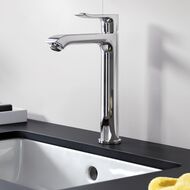 Смеситель Hansgrohe Metris 31183000 для умывальника с высоким изливом и донным клапаном, хром