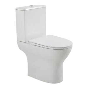 Унитаз-компакт BelBagno Lounge 610х370х800 безободковый, с сиденьем, белый BB045/051T+BB045CPR/SC