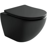 %Унитаз подвесной Ceramicanova Metropol 490х365х360 безободковый, сиденье микролифт, черный CN4002MB