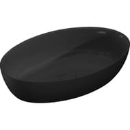 Раковина SALINI Alda 01 580х350х150 накладная, без перелива, S-Stone, графитовый черный 110621MF