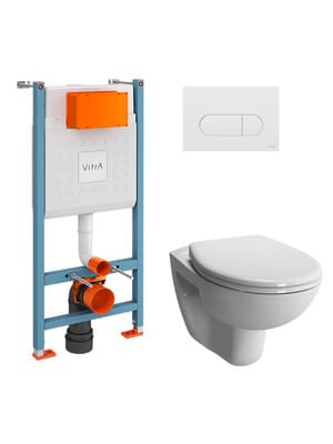 Комплект: Инсталляция Vitra клавиша белая + унитаз VitrA Normus L + сиденье микролифт 9773B003-7207