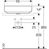Раковина Geberit VariForm (550х400) накладная, без отв. под смеситель, без перелива 500.779.01.2