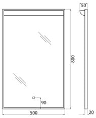 ������� BelBagno SPC-UNO-500-800-TCH (500�800�50) ����������� ����,���������,��������� �����������