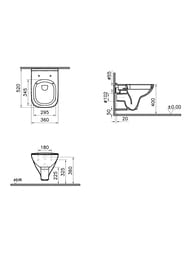 Комплект: Инсталляция Vitra клавиша хром + унитаз VitrA S20 + сиденье микролифт 9004B003-7207