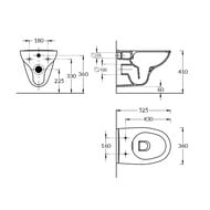 Унитаз KERAMA MARAZZI PRO Xpro подвесной, безободковый, белый гл., (360х525х360) XPRO.wc.02