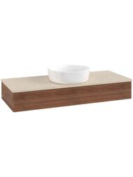 Тумба под умывальник Villeroy & Boch Antao (1200х190х500) 1 ящик, с подсветкой, орех/мрамор L10113HM — миниатюра 1