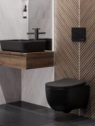 Унитаз подвесной Berges VENTAS Black 490х360х340 безободковый, сиденье с микролифтом, черный 082136