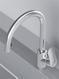 Смеситель AM.PM Like для кухни F8012000 с вытяжным поворотным изливом, хром