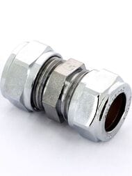 Муфта Tiemme для медной трубы, 22х22мм обжим, хром, арт. 1130179 (1101C222200CZ )