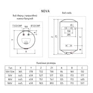 %Водонагреватель накопительный Thermex NOVA 80 V, 80л., сухой ТЭН, эмалированный