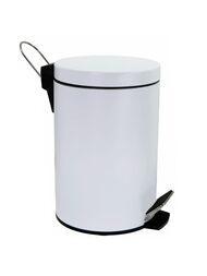 Ведро для мусора WasserKRAFT К-635WHITE с педалью, 5л, белое — миниатюра 1