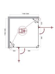 ������� ������ CEZARES ELENA (1180-1200x1180-1200x1950) A-22-120-P-Cr ������ ���������� Punto/����