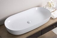 Раковина накладная BelBagno (810х410х135) овальная, без отверстия под смеситель, белая BB1349