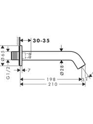 ����� �� ����� Hansgrohe Tecturis S 198 ��, ������ ������� 73411670
