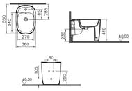 Биде Vitra Plural напольное 550 мм, антибактериальное покрытие, перелив, белый 7816B403-0288
