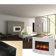 Камин электрический ELECTROLUX EFP/W-1200URLS (560х885х135), 1/2кВт, настенный, white., с пультом ДУ