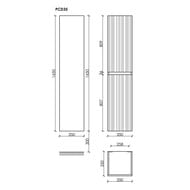 Шкаф-пенал SANCOS Code PCD35W 350х350х1650 подвесной, 2 дверцы, реверсивные петли, цвет: Белый
