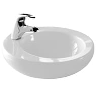 Раковина накладная BelBagno Aria (500х500х145) круглая, с отверстием под смеситель, белая BB1053LW
