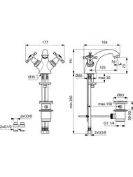 Ideal Standard REFLECTIONS ��������� ��� ����������� B9653AA ����� 124��, �/�, �/� 3/8, ����