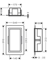 Шкаф-ниша Hansgrohe XtraStoris Individual 56095800 300х150х100 рама шлиф.сталь/короб матовый черный — изображение 2