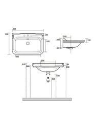�������� Kerasan Waldorf 4141K1bi/cr*3 800�550 � 3 ����������� ��� ���������, ���� �����