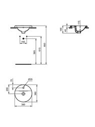 Умывальник Ideal Standard CONNECT 380х380 E504101 отверстие под смеситель, перелив