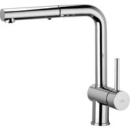 Смеситель для кухни Paffoni Light LIG285CR-MET однозахватный, выдвижной излив, 2 режима, цвет: хром