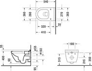 Унитаз подвесной DURAVIT STARCK 3 360х540 безободковый с сиденьем-микролифт 45270900A1