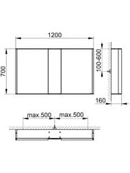�������-���� Keuco Royal Match 1200x700x160 ���������,���������, ������, �������,������. 12804171301