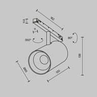 �������� ���������� Maytoni Focus LED (����� ���) TR243-18W3K-B Exility X 3000K 18�� 36�, IP20, ������