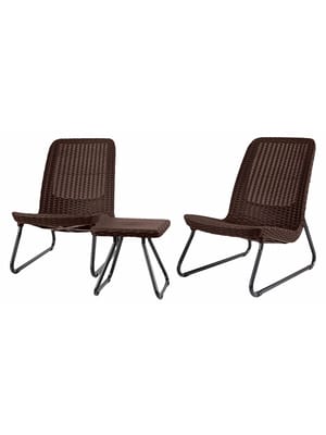 Комплект мебели KETER RIO PATIO (77,5x54х76), 2 кресла+стол, коричневый