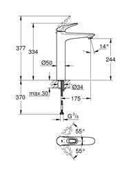 ��������� Grohe EuroStyle Solid 23570003 ��� ����������� ������������, XL-Size, ����