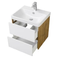 Тумба под умывальник AQUATON Сканди 70 1A251801SDZ90 682x427x591 2 ящика, белый глянец/дуб рустика