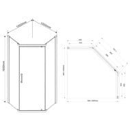 ������� ������ Vincea Stresa 1000�1000�1950 ������ ����������/������� ����, VSP-1S100CL