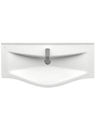 Раковина Aquaton Беверли 100 1WH302502 1000x480x180, перелив, отверстие под смеситель, белый фарфор