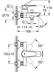 ��������� ��� ����� Grohe BauEdge �������������, ����� ��� ����, ����. �����, ���� 23604001