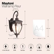 ��������� ���������� Maytoni Fleur (����) O414WL-01BZ, E27�1 60�� IP 44, ������