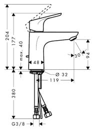 Смеситель Hansgrohe Focus 31607000 для умывальника, фикс.излив, донный клапан, однозахватный, хром