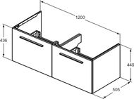 ����� ��� ���������� Ideal Standard i life B (1200�505�440) ���������, 2 �����, �������� ��� T5277NW